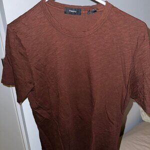 Theory Men's T-Shirt - Maroon - Small - 85% OFF (MSRP $85)